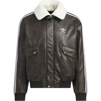 adidas Originals FW25 PU Pad Jacket Logo Letter Three Stripes Loose Warm Sports