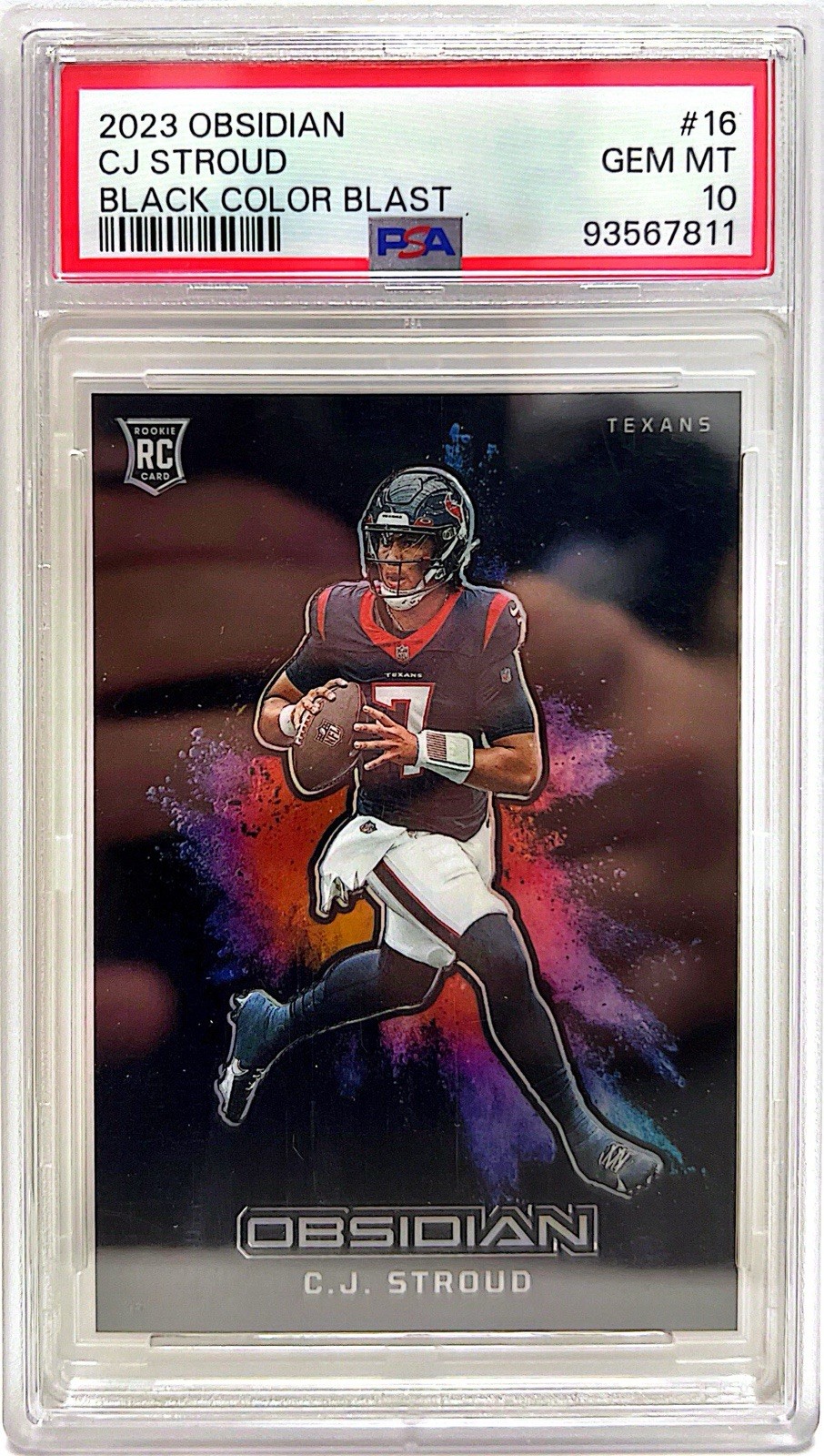 2023 PANINI OBSIDIAN BLACK COLOR BLAST #16 CJ STROUD PSA 10 ROOKIE