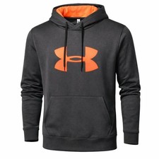 Under Armour Gray  Neon Orange Cold Gear Youth Large hoodie