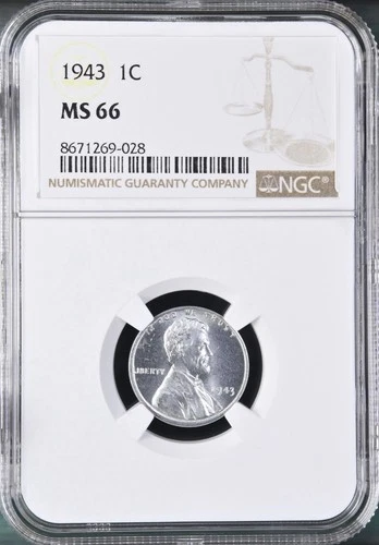 1943 1C  Lincoln Wheat One Cent NGC MS66   8671269-028