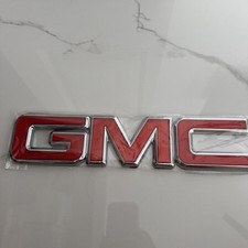 Oem New 14-22 Canyon Sierra Rear Tailgate Gmc Emblem Nameplate Red 23122158