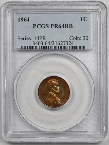 1964 1C PCGS PR 64 RB Lincoln Memorial Penny