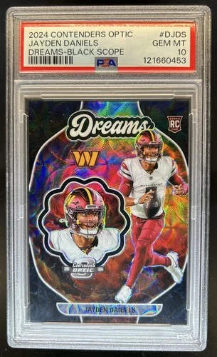 2024 Contenders Optic Jayden Daniels Dreams RC Black Scope Prizm #/25 PSA 10