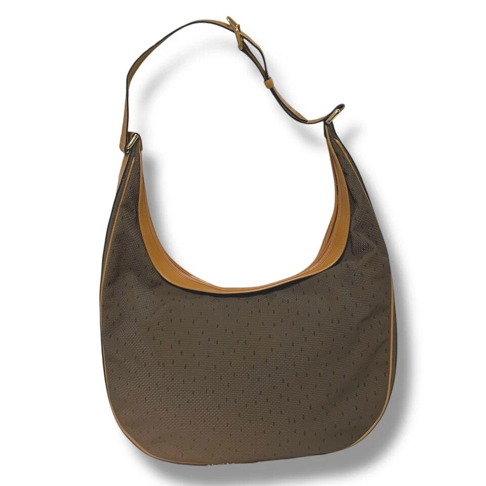 Borsa a tracolla YSL Yves Saint Laurent Mezzaluna in tela con logo triangolo