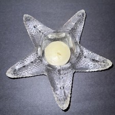 Glass Starfish Candle Holder Tealight Clear 6  Table Top Beach Sea Decor