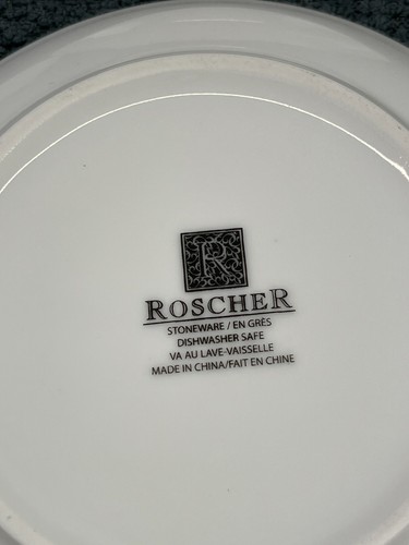 Roscher & Co Blue White Hoot Owls Set of 4 Bread Dessert Plates 6 Inch - Picture 4 of 7