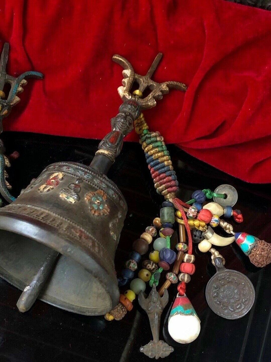 Chinese Tibetan Buddhism Old copper handmade Vajra Rattle Bell