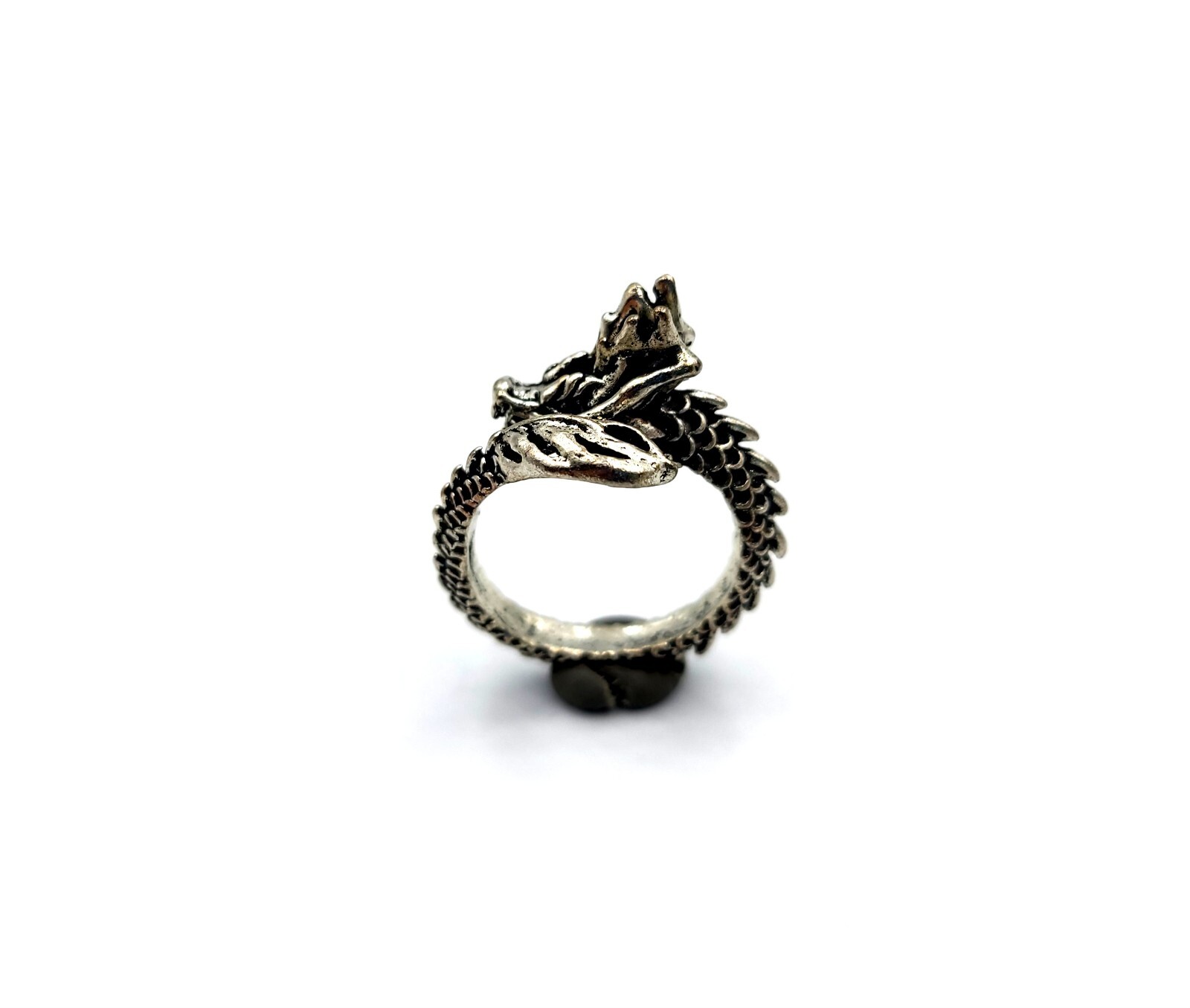 Silver Tone Dragon Adjustable Wrap Ring Detailed … - image 4