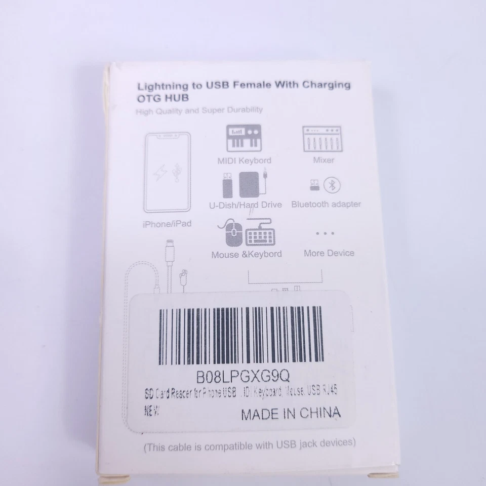 For Apple 8 pin Charger to 2 USB Port & SD/TF Cart Hub Adapter - Image 2 of 4