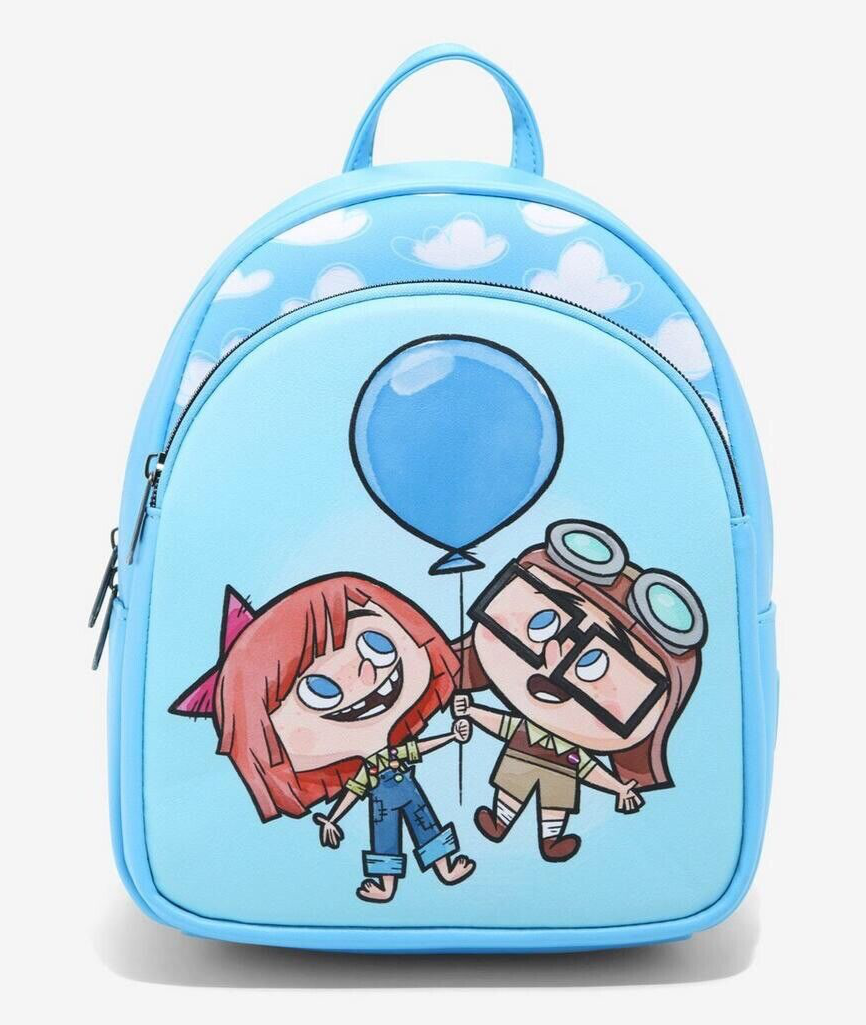 Dianey Loungefly Carl & Ellie Balloon Adventure Mini Backpack - Light Blue Up Exclusive 15th Anniversary Carl & Ellie Cameo Mini Backpack main image 2