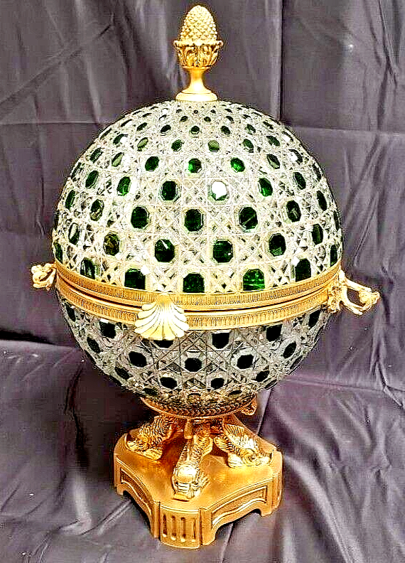 MARTIN BENITO マーティン べニート フランス製 小物入れ Elegant Martin Benito 24K gold gilt French Crystal Caviar/ Liquor