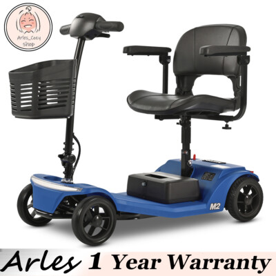 4 Wheels Foldable Mobility Scooter 20 Miles 330bs Capacity 5 MPH w/ LED Light