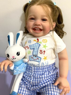 Reborn Handgefertigt Puppe Für Mädchen Lebensechte Baby Smile Kleinkind