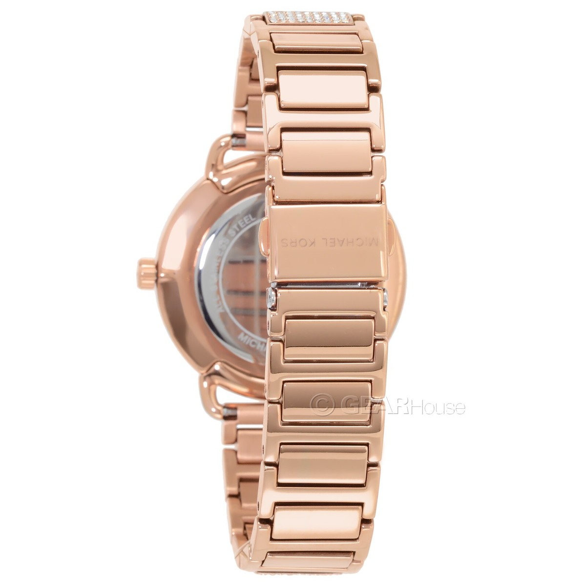 Michael Kors Portia Womens Pave Crystals Watch, Rose Gold 