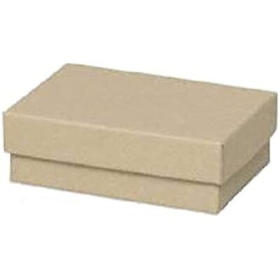 RJ Displays- 25 Pack Cotton Filled Brown Kraft Jewelry Box for Pendant, Charm,