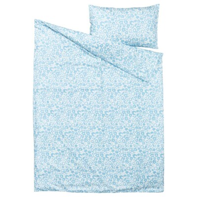 Ikea Bettwäsche Bettbezug & Kissenbezug einzeln frische Blumen weiß & hellblau
