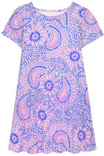 Women's Dress - Pink Blue Printed Dress - Mini Dress - Small - Jersey Cotton