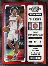 2022-23 Panini Contenders Optic Basketball Cade Cunningham Red Season Ticket