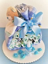 Windel B&uuml;ndel Pampers Windeltorte Geschenk Geburt Baby Junge