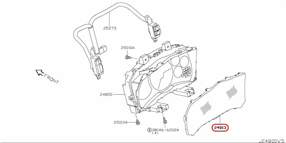 Nissan OEM COVER, FRONT METER;COVER-FRONT,COMBINATION METER For R35 GT-R 2007- - image 3 of 4