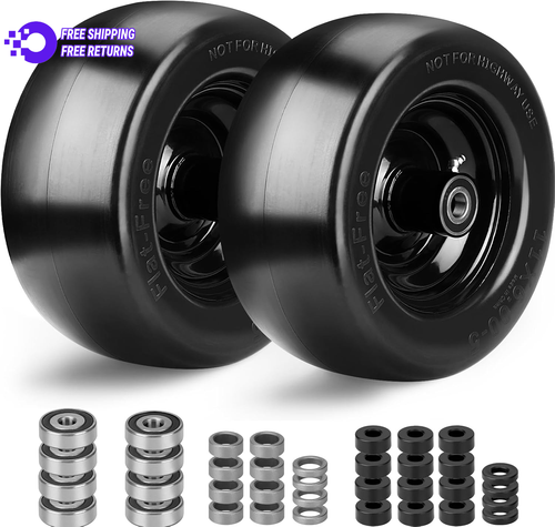 Pneumatici Flat Free Bad Boy Pneumatici Pieni Lisci Per Tagliaerba Bad Boy - Upgrade Con Cuscinetti, 2 Pezzi, Misura 11x6-5, Cerchio Nero Pneumatici Rasaerba
