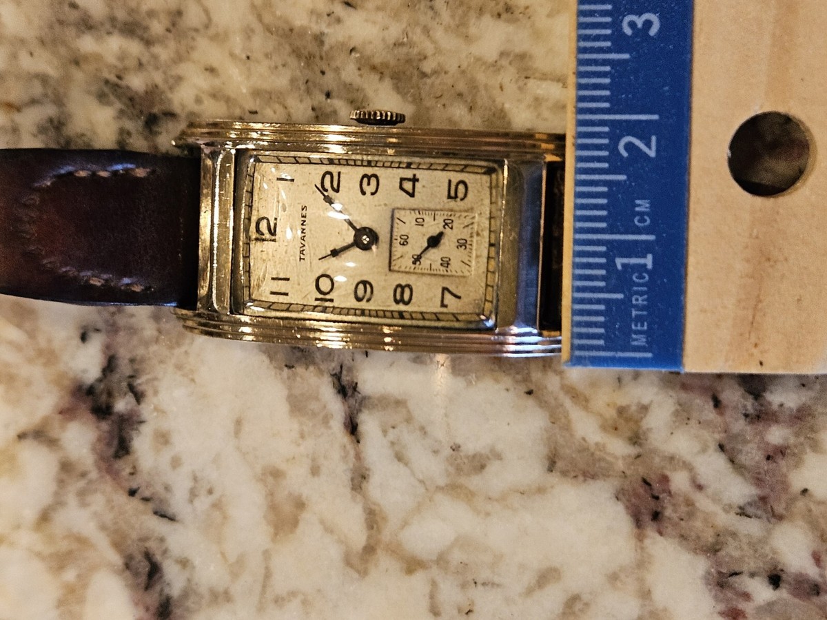 Vintage Tavannes Art Deco Watch Shock Gold Tone Clamshell Case Needs Service ?? Ultra Rare - 1940 main image 4