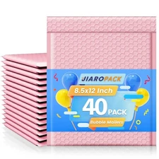 Poly Bubble Mailers 8.5x12 40pc Padded Envelopes 8.5x11 Bubble Bag #2 Light Pink