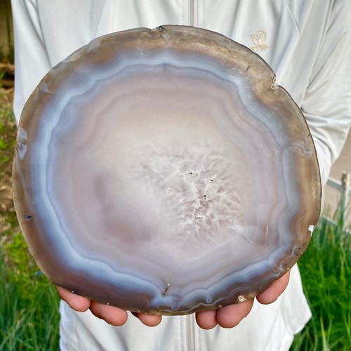 1.53LB Natural Agate Slice Quartz Crystal Hand-cut Slab Ore Specimen Healing - Picture 7 of 12