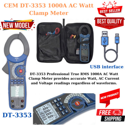 CEM DT-3353 1000A AC Watt Clamp Meter