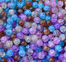 Crackle Glass Beads 6mm or 8mm Round Ur Pick