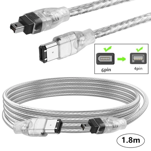6P to 4P Converter Extension Cable Supports IEEE1394 Standard 180cm