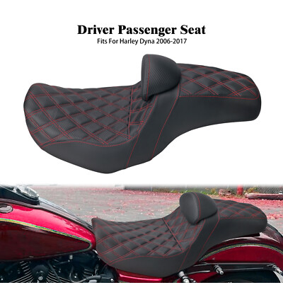 Step Up Red Stitching Seat & Backrest Driver For Harley Dyna Switchback 06-17
