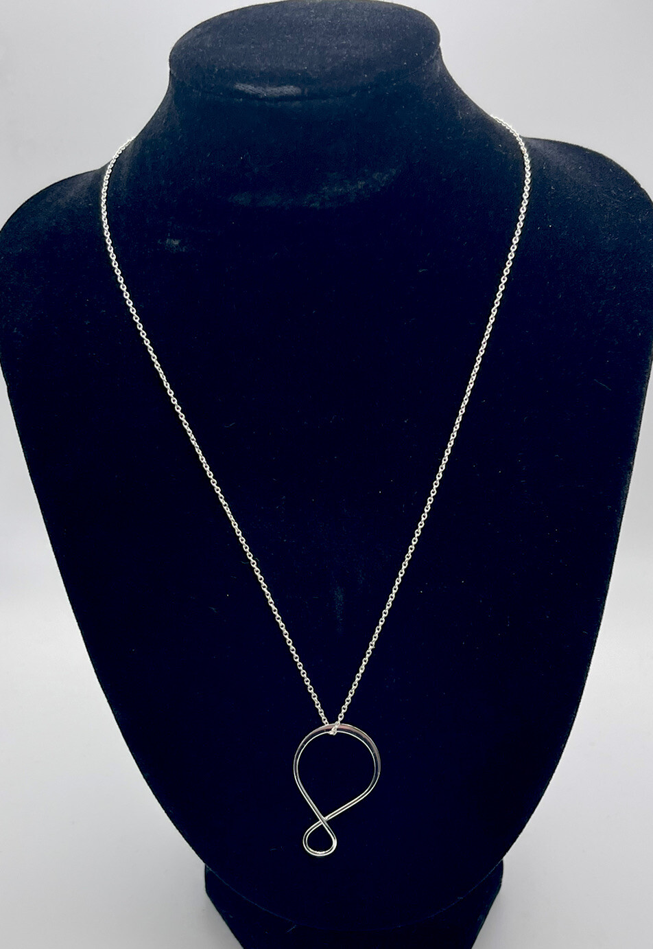 925 Solid Sterling Silver Infinity Necklace 16 In… - image 1