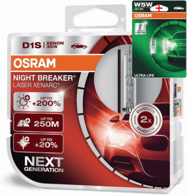 Osram D1S 12/24V 35W Xenarc Night Breaker Laser +200% 2Stk W5W Ll