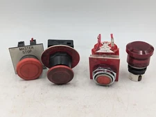 Machine Control Stop Push Button Allen-Bradley 800F-X10, Misc Used Lot of 4