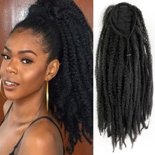 18" Marley Braids Ponytail Drawstring Hairpiece Afro Kinky Curly Hair Extensions