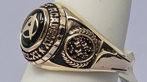 Starfleet Academy Class Ring PAR PIC 14k Yellow Gold - Rare Sz 6 ...