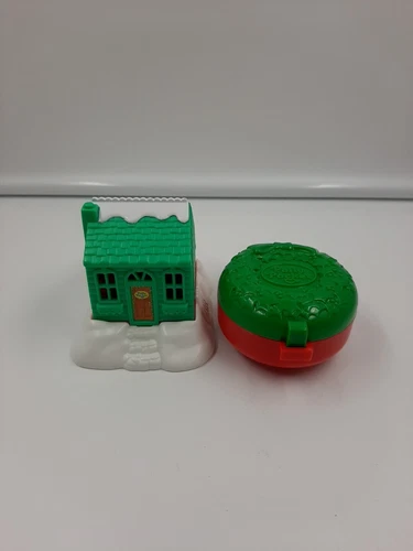 1993 /1995 Polly Pocket McDonald's Play Sets Ski Chalet and Christmas Wreath