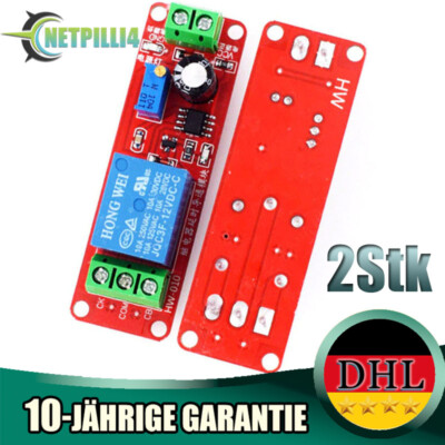 2PCS NE555 12 V DC Einstellbar 0-10 Sekunden Timer Verzögerungsschalter Modul DE