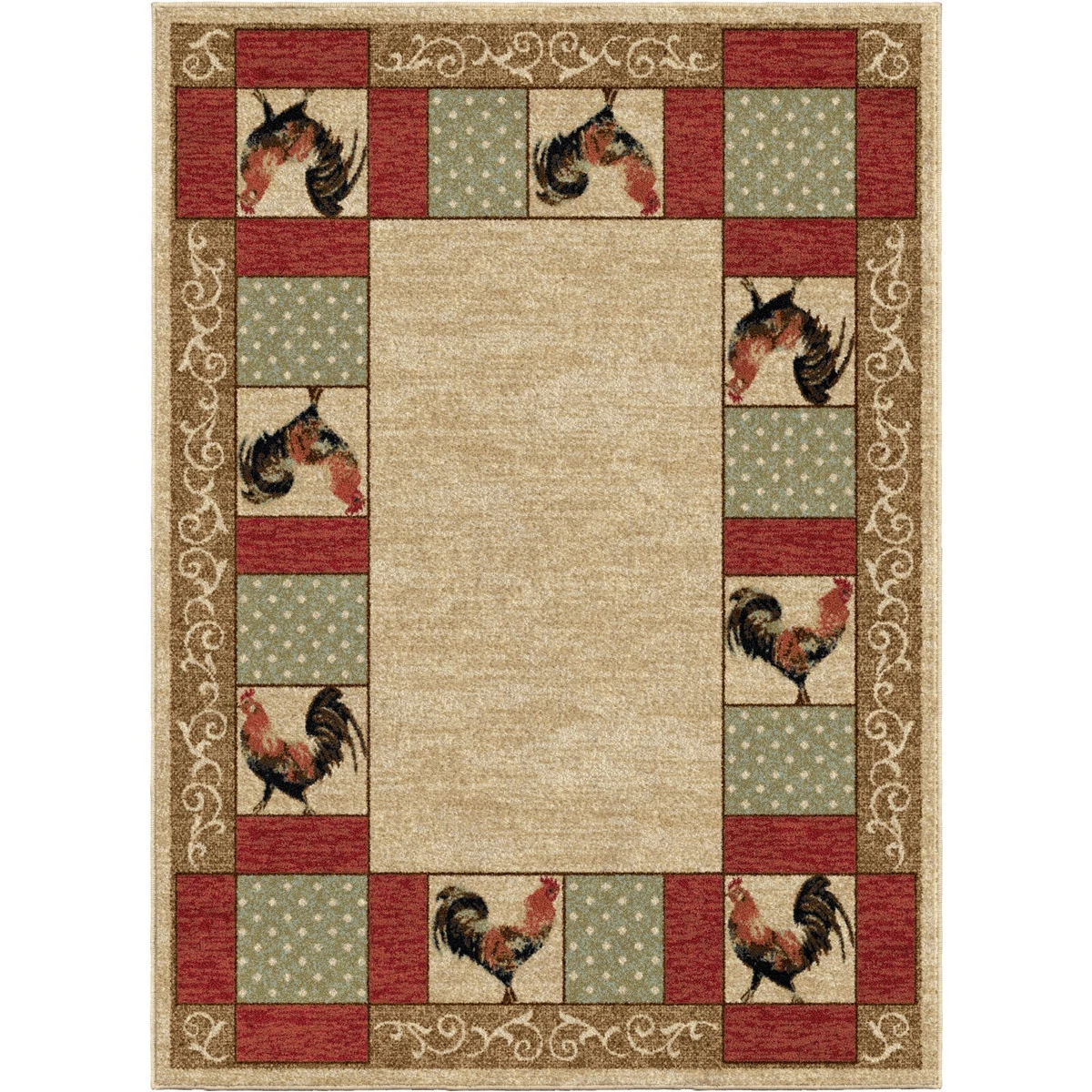 Rooster Design Kitchen Rugs Glass Roosters & Chickens Décor Sculptures & Figurines Aazon.co ...