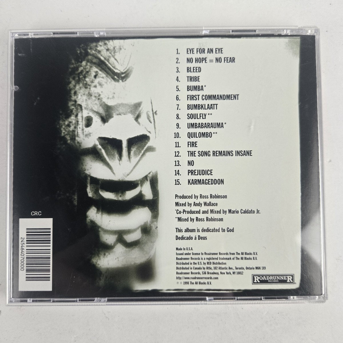 Soulfly ‎– Soulfly - CD roadrunner records produced by Ross