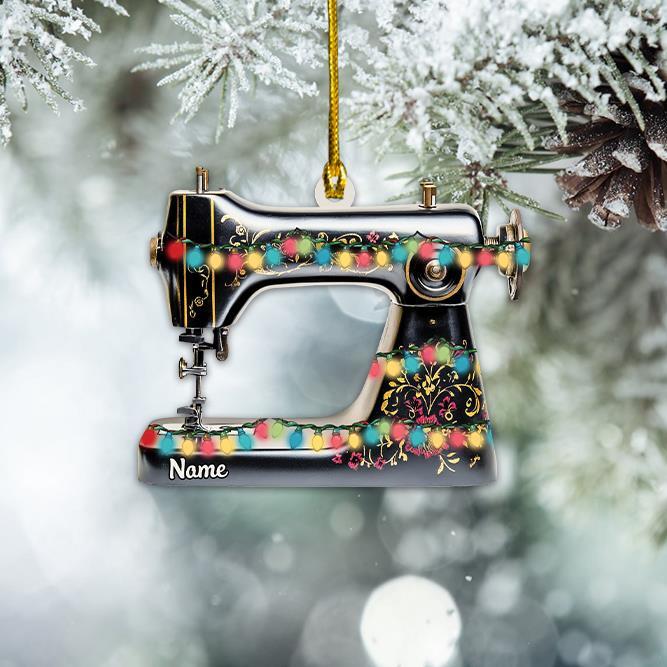 Sewing Machine Christmas Ornament Sewing Christmas Ornament Tailor Ornament Gift-image