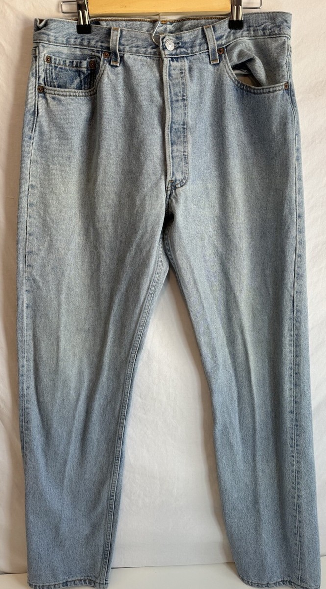 Levis 501 Jeans Men's 36x34 Button Fly USA Made 90s Grunge Red Tab