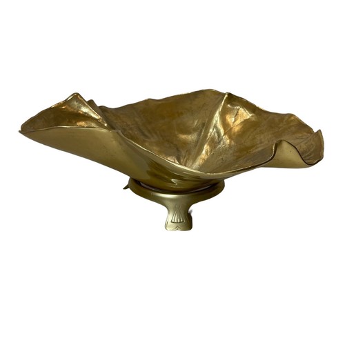 Vintage 1948 Oskar J.W. Hansen Lotus Leaf Sculpture Bowl w/ Original Stand - Picture 2 of 16