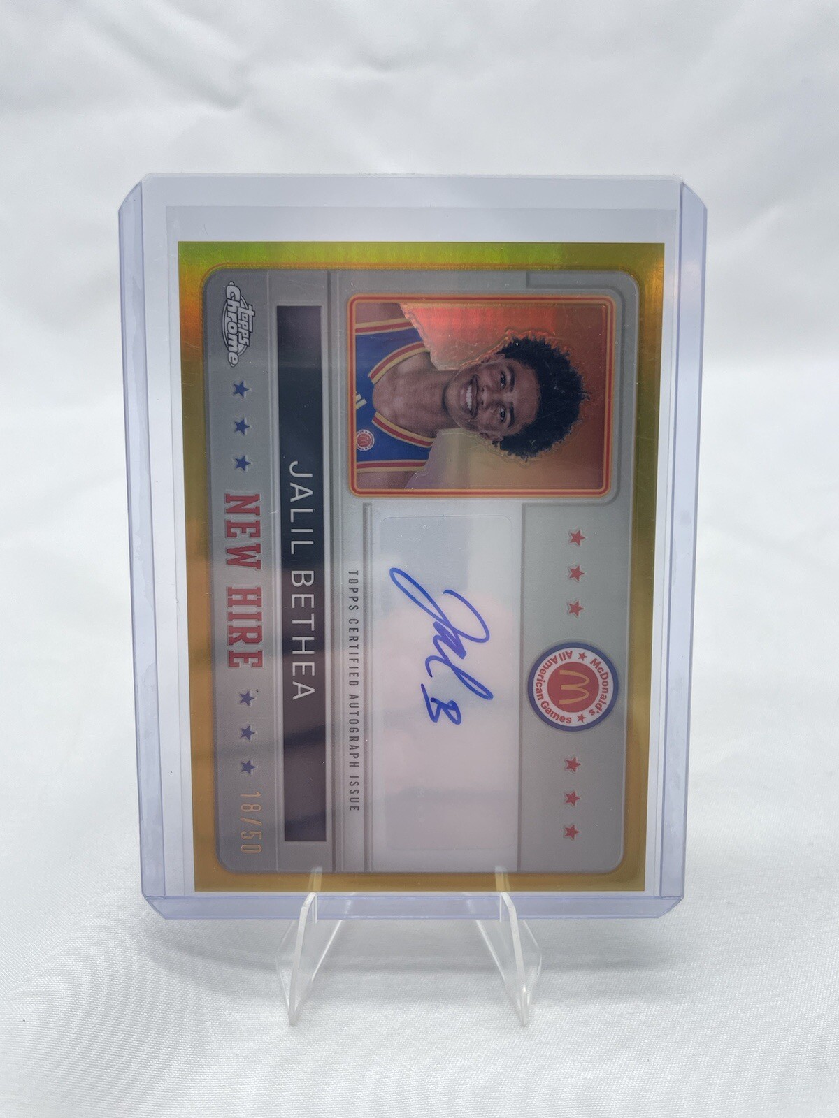 2024 Topps Chrome Mcdonalds Jalil Bethea New Hire Gold Refractor Auto /50