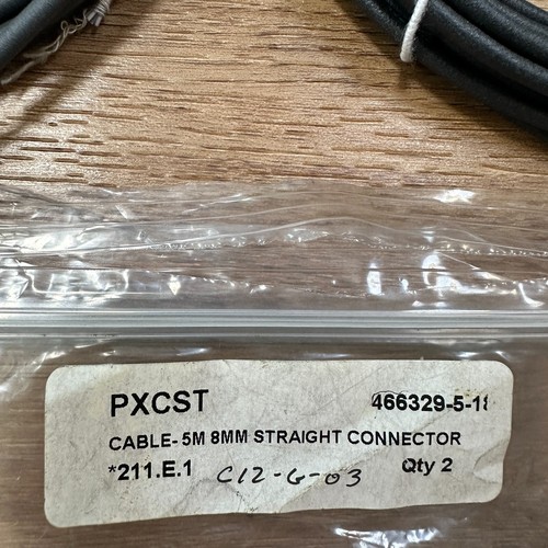Numatics PXCST Cordset Cable 8mm Straight Connector 5M Long 466329-5-18 NOS - Picture 2 of 9