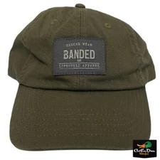 NEW BANDED GEAR LIFESTYLE LABEL LOGO UNSTRUCTURED BALL CAP HAT - LODEN