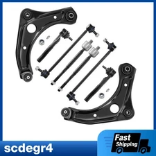 8pc Front Lower Control Arm Inner Outer Tie Rod Sway Bar for Nissan Versa 12-19