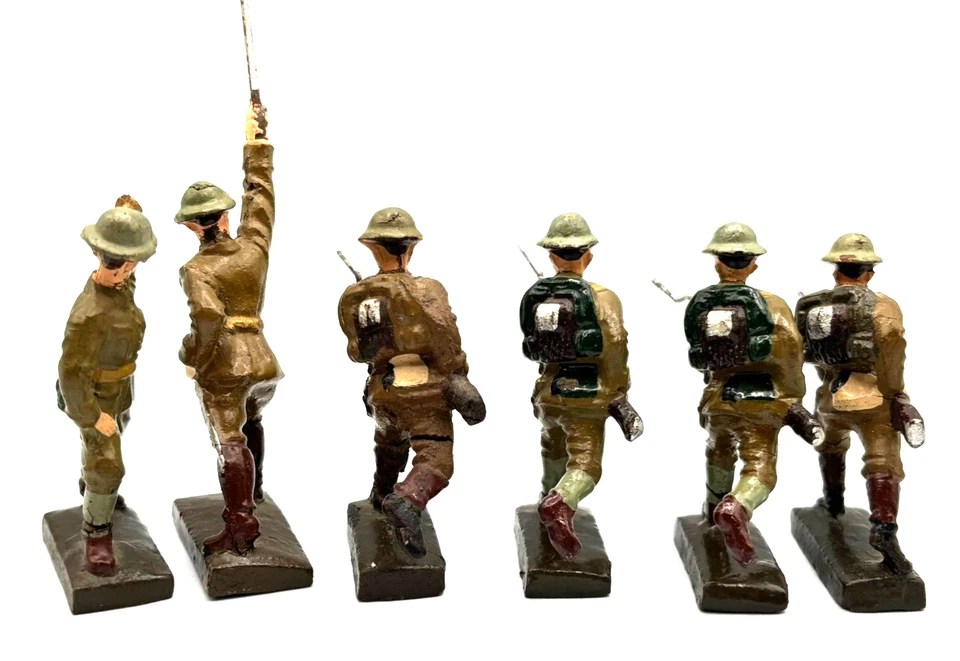 Lineol 6 piezas 6,5 cm Ejército de EE. UU. Infantería cargando figuras más pequeñas y robustas. Foto 3 de 4