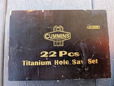 Cummins Industrial Tool 22 Pc Titanium Hole Saw Set 5055 In Good Cond, Orig Case